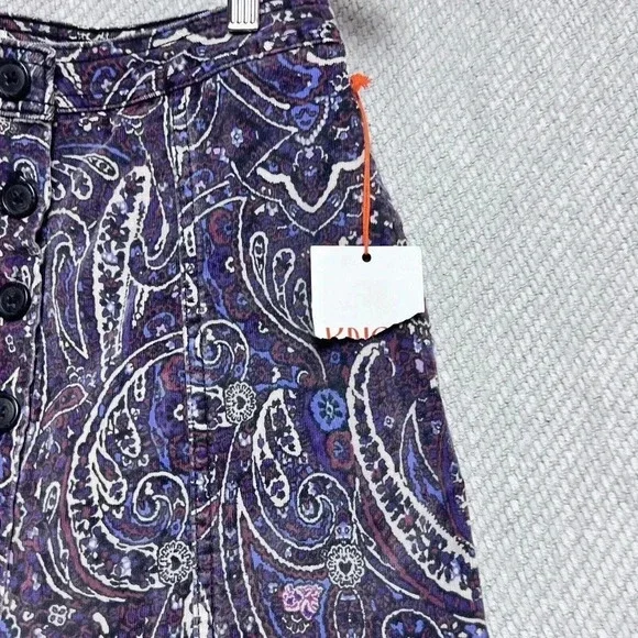 Knox Rose Womens Purple Paisley Corduroy Mini Skirt Sz 6 Nwt Bohemian 70S - Picture 4 of 7
